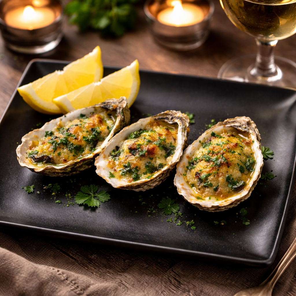 huitres gratinées en persillade